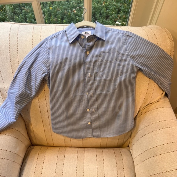 Boys Blue Striped Crew Cuts Shirt Like New 6-7 - Picture 2 of 4